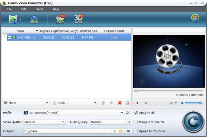 How to convert FLV to RMBV with Leawo Free Video Converter