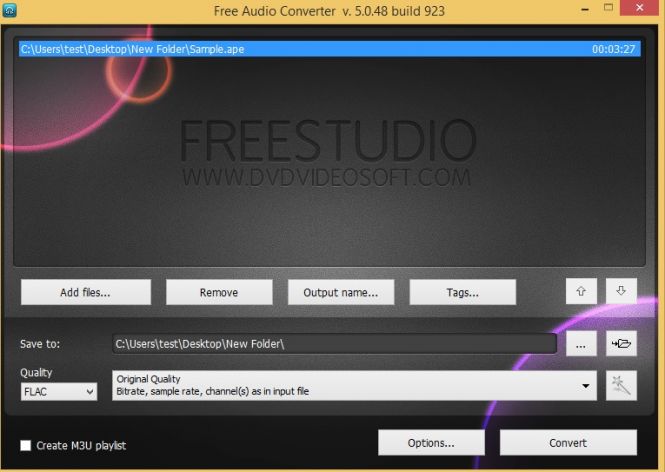 How to convert APE to FLAC with Free Audio Converter