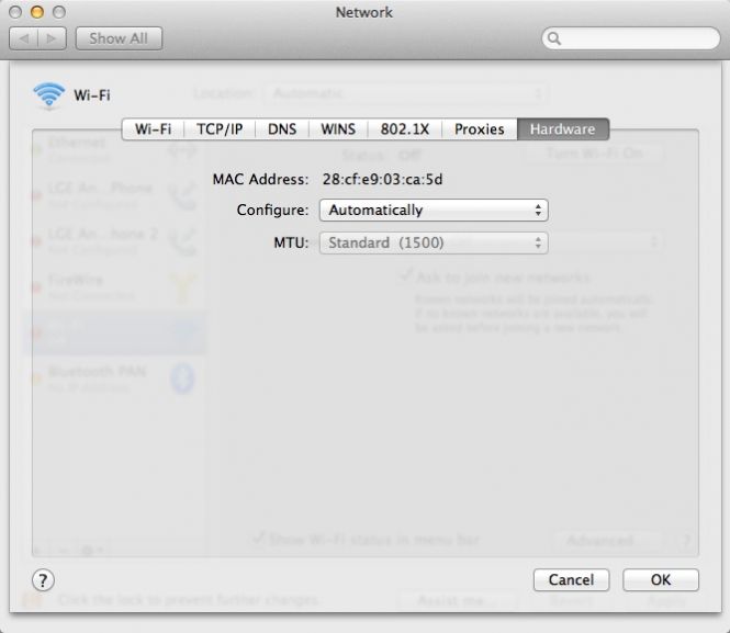linux get wifi mac address