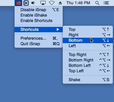 iSnap Shortcuts Window