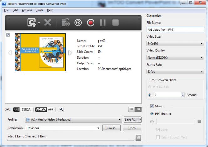 How to convert PPT to AVI with Xilisoft PowerPoint to Video Converter
