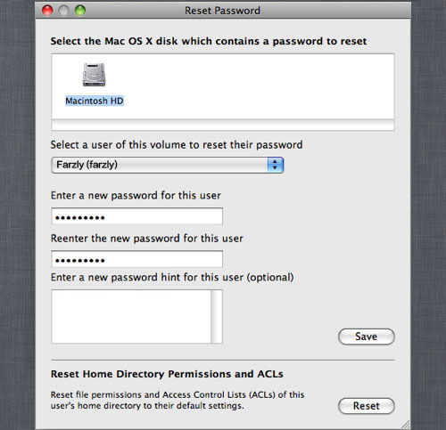 Entering New Mac Password