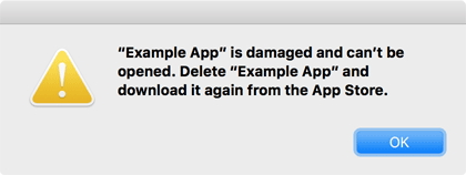 Damaged App Error