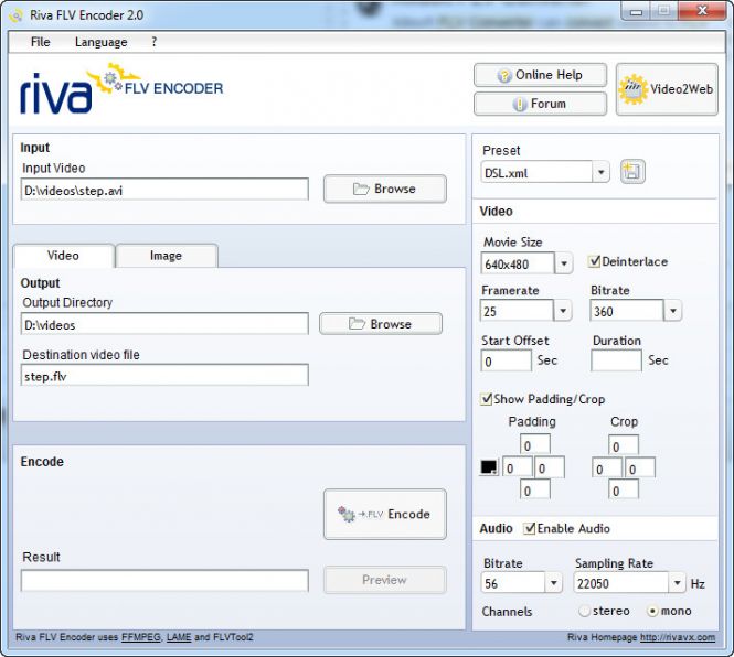 How to convert AVI to FLV with Riva FLV Encoder