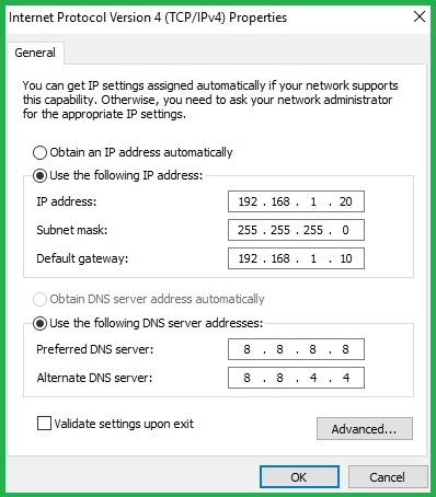 Changing DNS Address