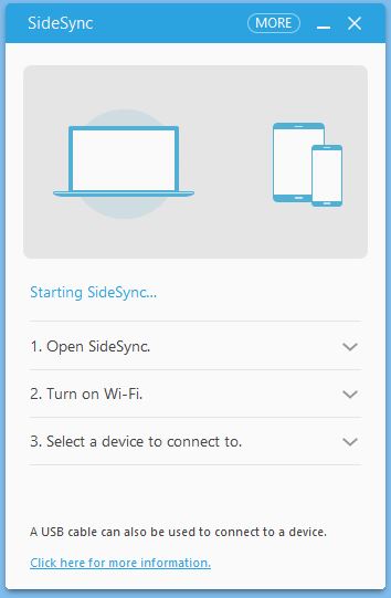 SideSync Connection Window