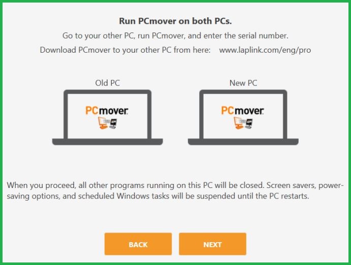 Running PCmover On Both PCs