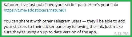Sticker Pack Confirmation Message