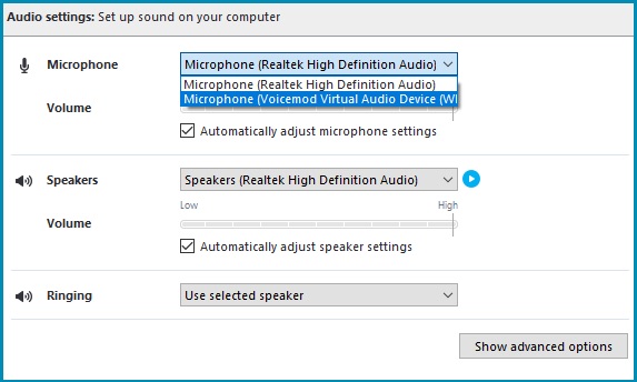 how to change your voice on skype