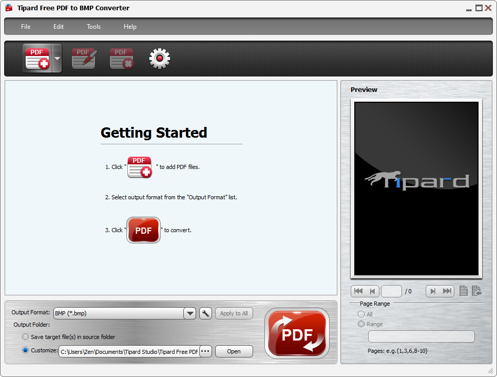 How To convert PDF To BMP With Tipard Free PDF To BMP Converter