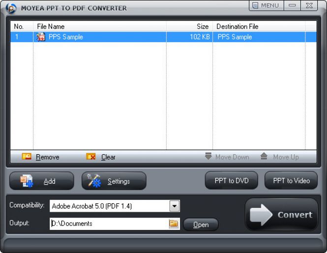How to convert PPS to PDF With Moyea PPT to PDF Converter