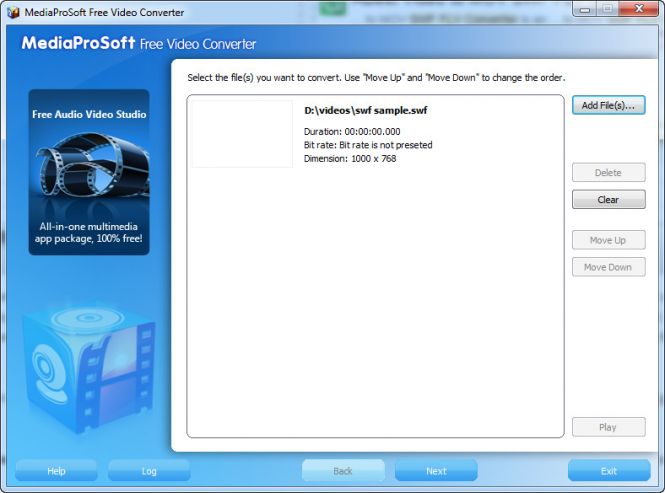 How to Convert SWF to FLV using MediaProSoft Free Video Converter
