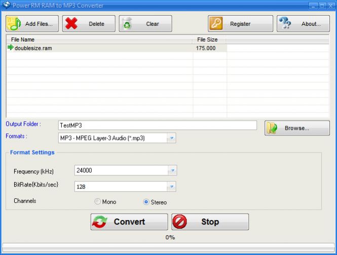 How to convert RA to MP3 with Power RM RAM to MP3 Converter