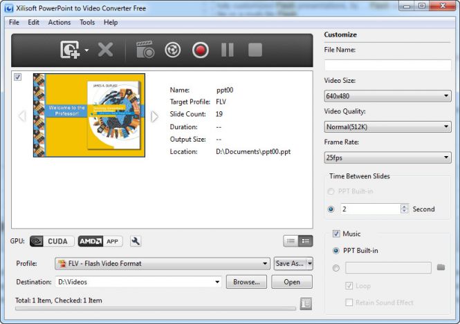 How to convert PPT to Flash Video with Xilisoft PowerPoint to Video Converter Free