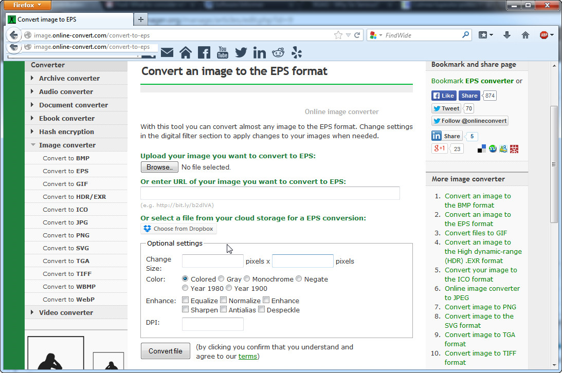 How to convert PDF to EPS with Convert an image to the EPS